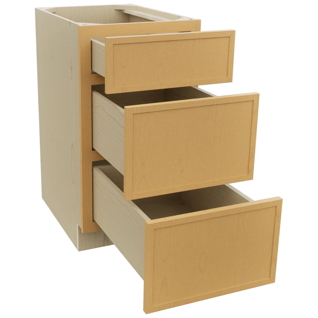 Fabuwood Luna Timber DB18 Base 3 Drawers Cabinet, Open View