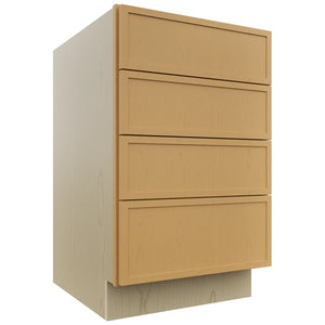 Fabuwood Luna Timber DB21-4 Base 4 Drawers Cabinet, Front View