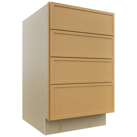 Fabuwood Luna Timber DB21-4 Base 4 Drawers Cabinet, Front View