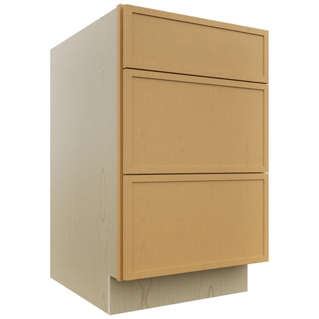 Fabuwood Luna Timber DB21 Base 3 Drawers Cabinet, Front View