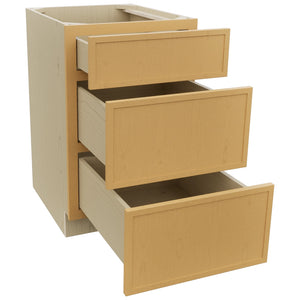 Fabuwood Luna Timber DB21 Base 3 Drawers Cabinet, Open View