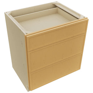 Fabuwood Luna Timber DB30 Base 3 Drawers Cabinet, Top View