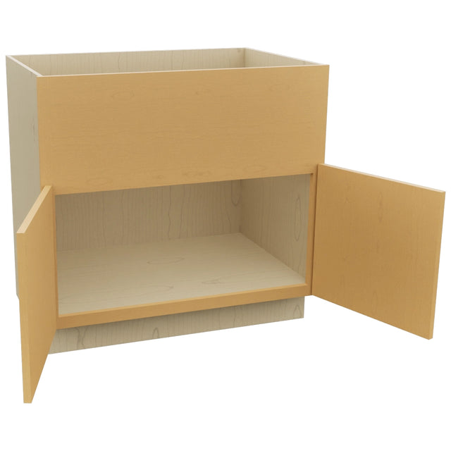 Fabuwood Luna Timber FS36 Base Farm Sink Cabinet, Open View