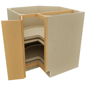 Fabuwood Luna Timber LSB33 Base Corner Lazy Susan Cabinet, Open View
