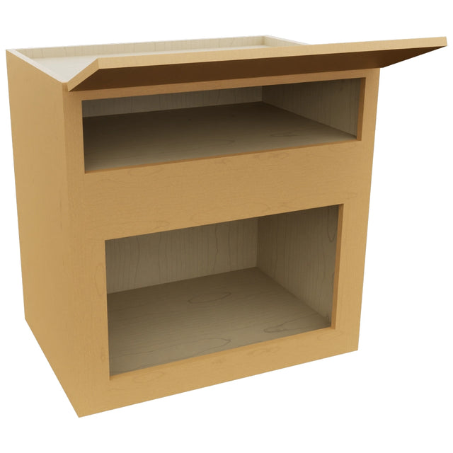 Fabuwood Luna Timber MC303021 Wall Microwave Cabinet, Open View