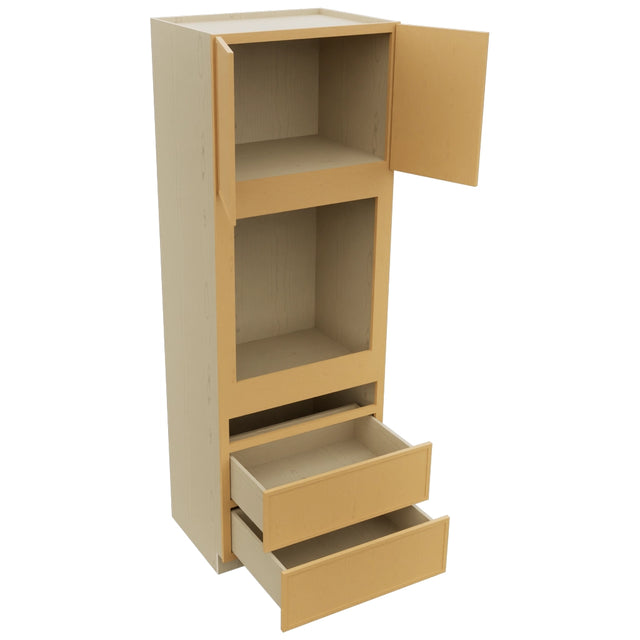 Fabuwood Luna Timber OC3396C Tall Oven Cabinet Combo, Open View