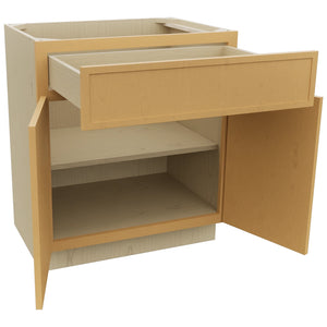 Fabuwood Luna Timber VB30-34 Vanity Base Standard Cabinet, Open View