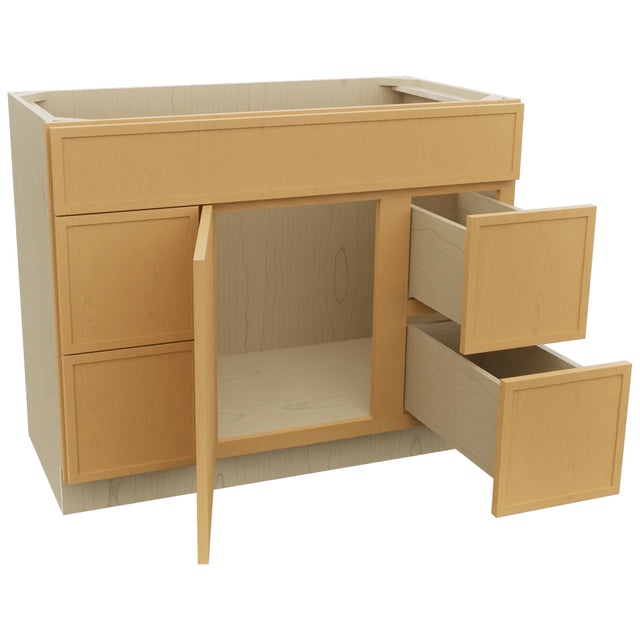 Fabuwood Luna Timber VSD30DL Vanity Combo Cabinet, Open View