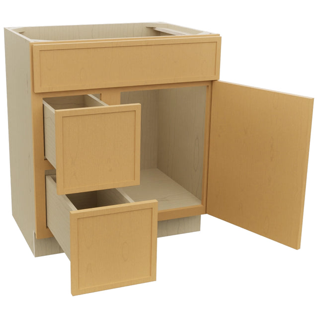 Fabuwood Luna Timber VSD36DL Vanity Combo Cabinet, Open View