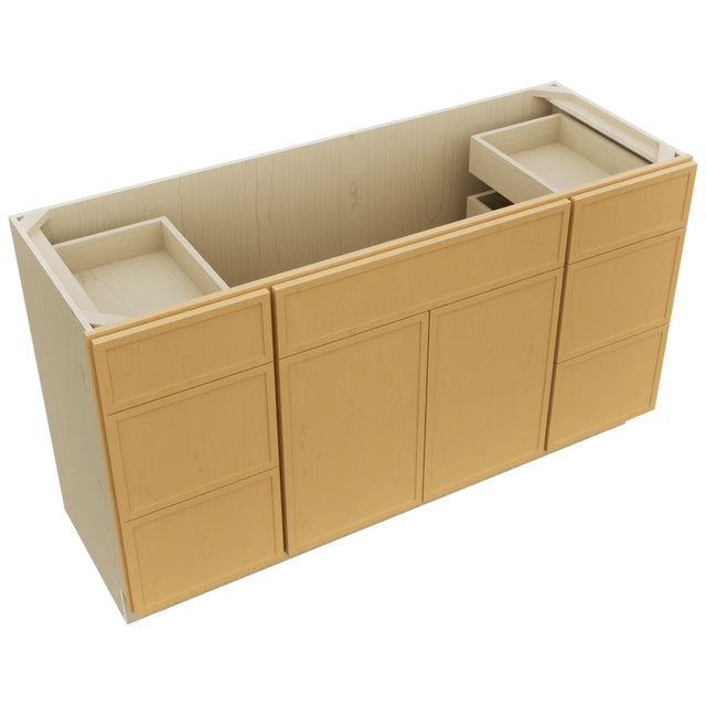 Fabuwood Luna Timber VSD60SINGLE Vanity Combo Cabinet, Top View