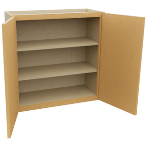 Fabuwood Luna Timber W3030 Wall Standard Cabinet, Open View