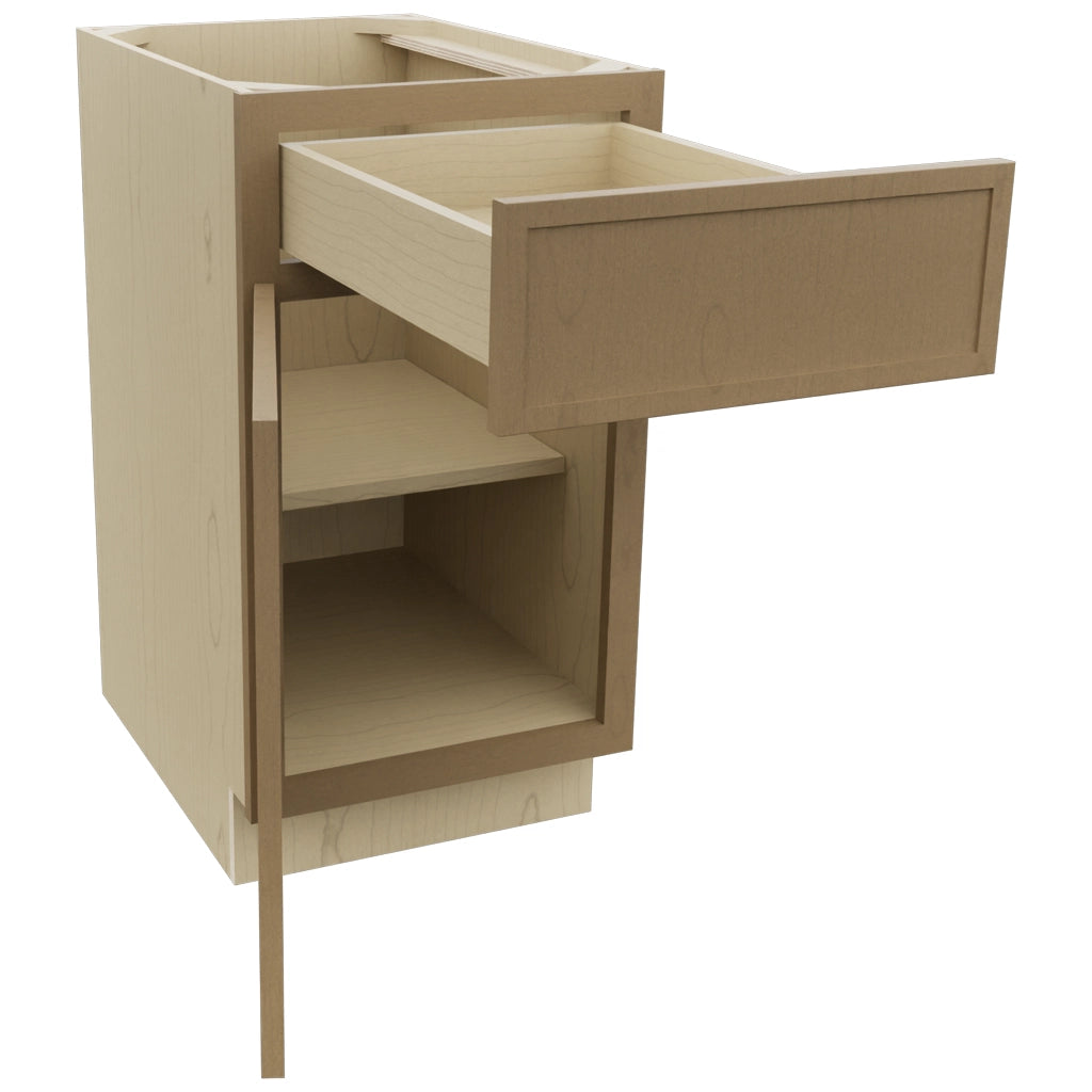 Fabuwood Luna Truffle B18 Base Standard Cabinet, Open View