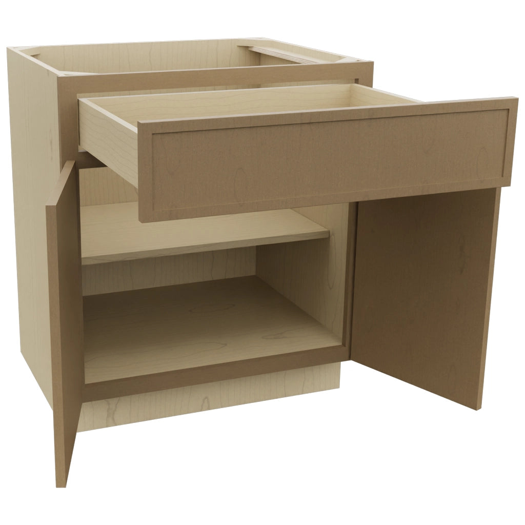 Fabuwood Luna Truffle B30 Base Standard Cabinet, Open View