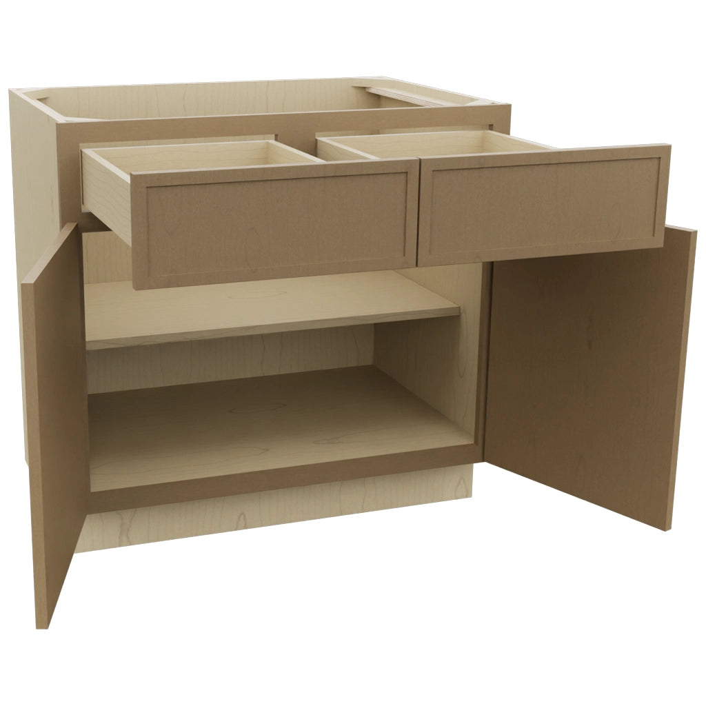 Fabuwood Luna Truffle B36 Base Standard Cabinet, Open View