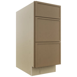 Fabuwood Luna Truffle DB15 Base 3 Drawers Cabinet, Front View