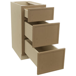 Fabuwood Luna Truffle DB15 Base 3 Drawers Cabinet, Open View