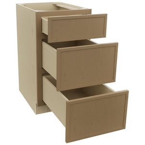 Fabuwood Luna Truffle DB18 Base 3 Drawers Cabinet, Open View