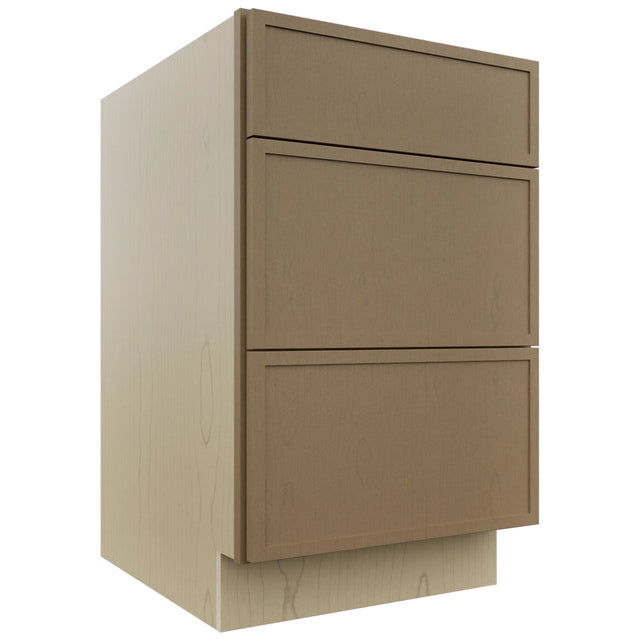 Fabuwood Luna Truffle DB21 Base 3 Drawers Cabinet, Front View