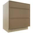 Fabuwood Luna Truffle DB30 Base 3 Drawers Cabinet, Front View