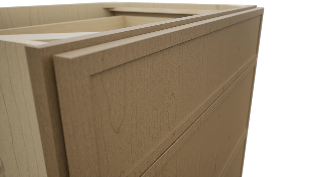 Fabuwood Luna Truffle DB33 Base 3 Drawers Cabinet, Detail View