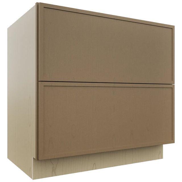 Fabuwood Luna Truffle DB36-2 Base 2 Drawers Cabinet, Front View
