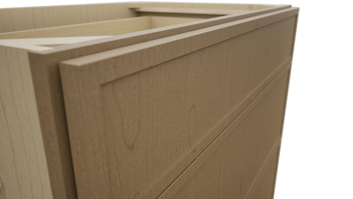 Fabuwood Luna Truffle DB36 Base 3 Drawers Cabinet, Detail View