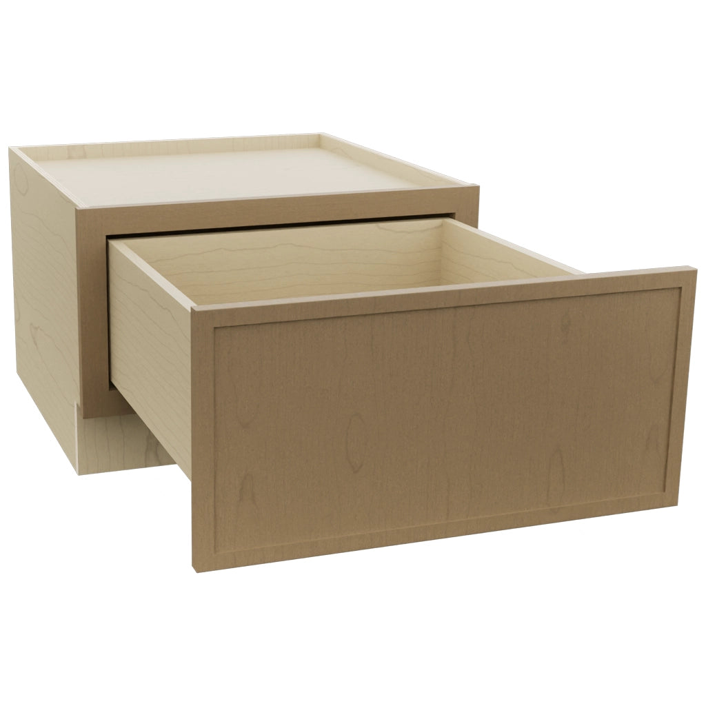Fabuwood Luna Truffle DBS24 Base Bench Seat Cabinet, Open View