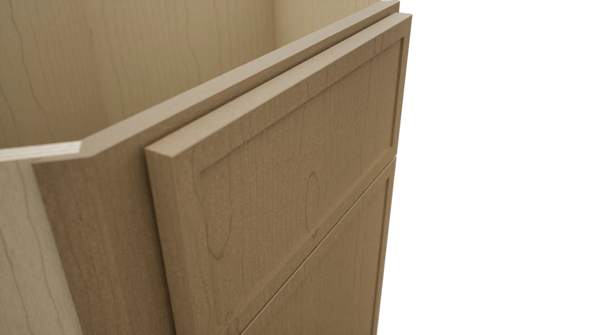 Fabuwood Luna Truffle DSB36 Base Corner Diagonal Sink Cabinet, Detail View