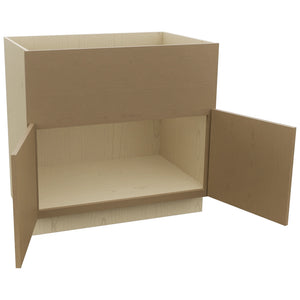 Fabuwood Luna Truffle FS36 Base Farm Sink Cabinet, Open View