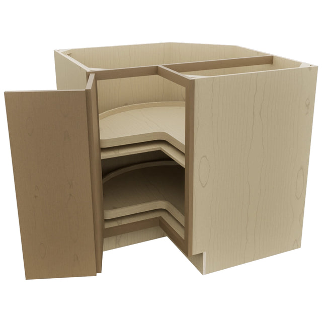 Fabuwood Luna Truffle LSB36 Base Corner Lazy Susan Cabinet, Open View