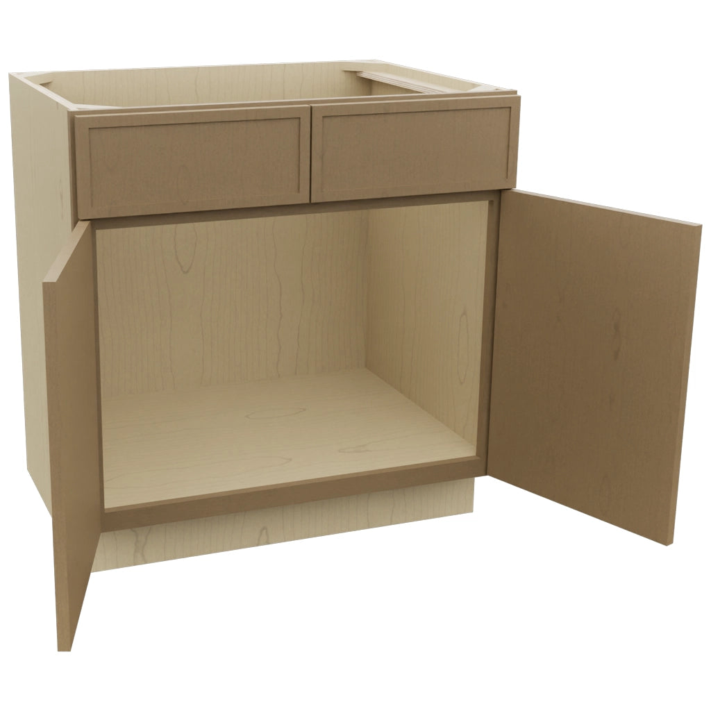 Fabuwood Luna Truffle SB33 Base Sink Cabinet, Open View