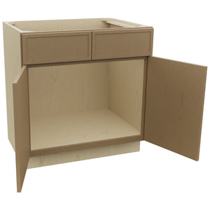 Fabuwood Luna Truffle SB33 Base Sink Cabinet, Open View