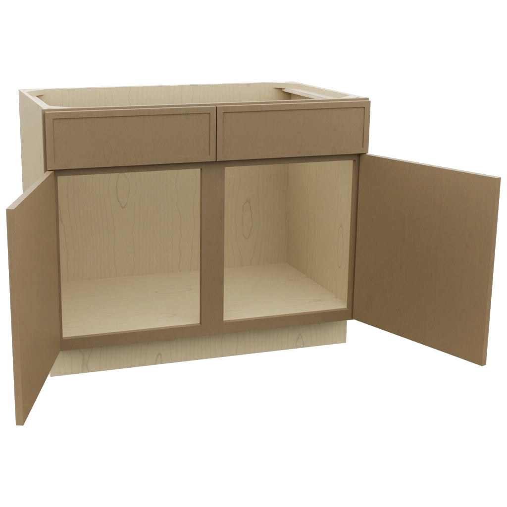 Fabuwood Luna Truffle SB42 Base Sink Cabinet, Open View