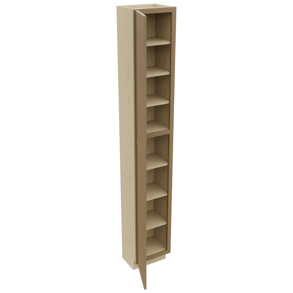 Fabuwood Luna Truffle TP151296 Tall Pantry Cabinet, Open View