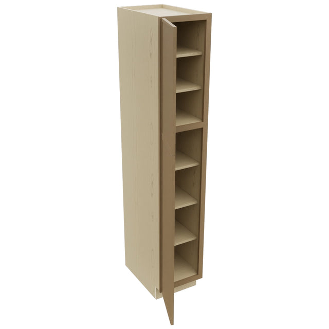 Fabuwood Luna Truffle TP152484 Tall Pantry Cabinet, Open View