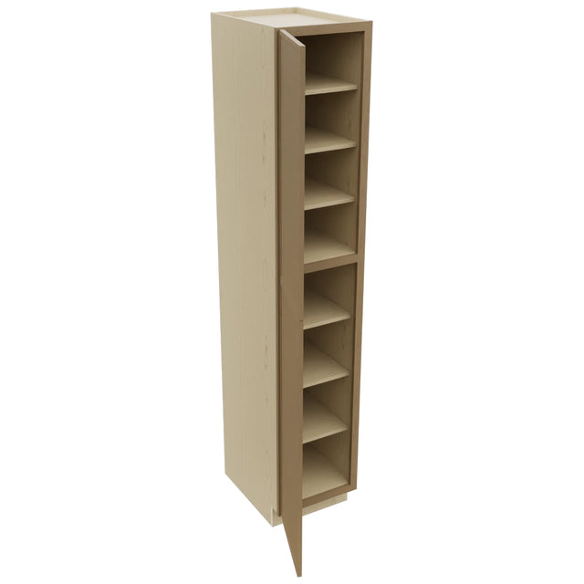 Fabuwood Luna Truffle TP182496 Tall Pantry Cabinet, Open View