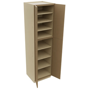 Fabuwood Luna Truffle TP242490 Tall Pantry Cabinet, Open View