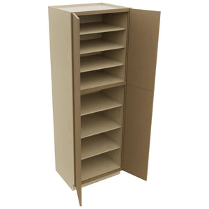 Fabuwood Luna Truffle TP302490 Tall Pantry Cabinet, Open View