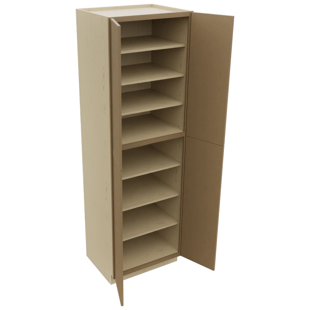 Fabuwood Luna Truffle TP302496 Tall Pantry Cabinet, Open View