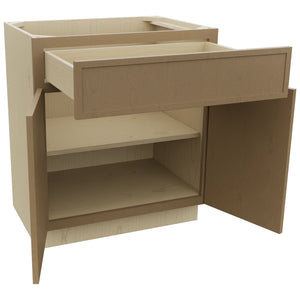Fabuwood Luna Truffle VB30-34 Vanity Base Standard Cabinet, Open View
