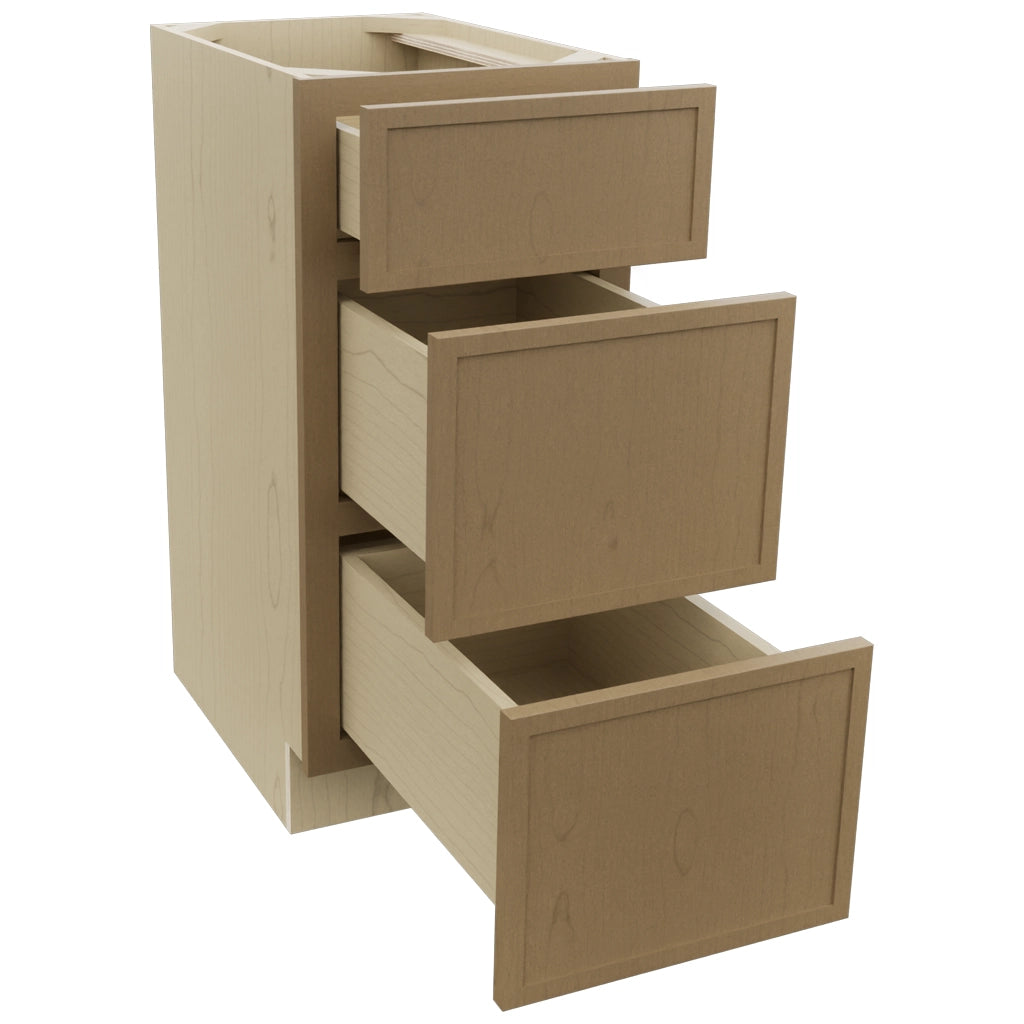 Fabuwood Luna Truffle VDB15-34 Vanity Drawer Cabinet, Open View