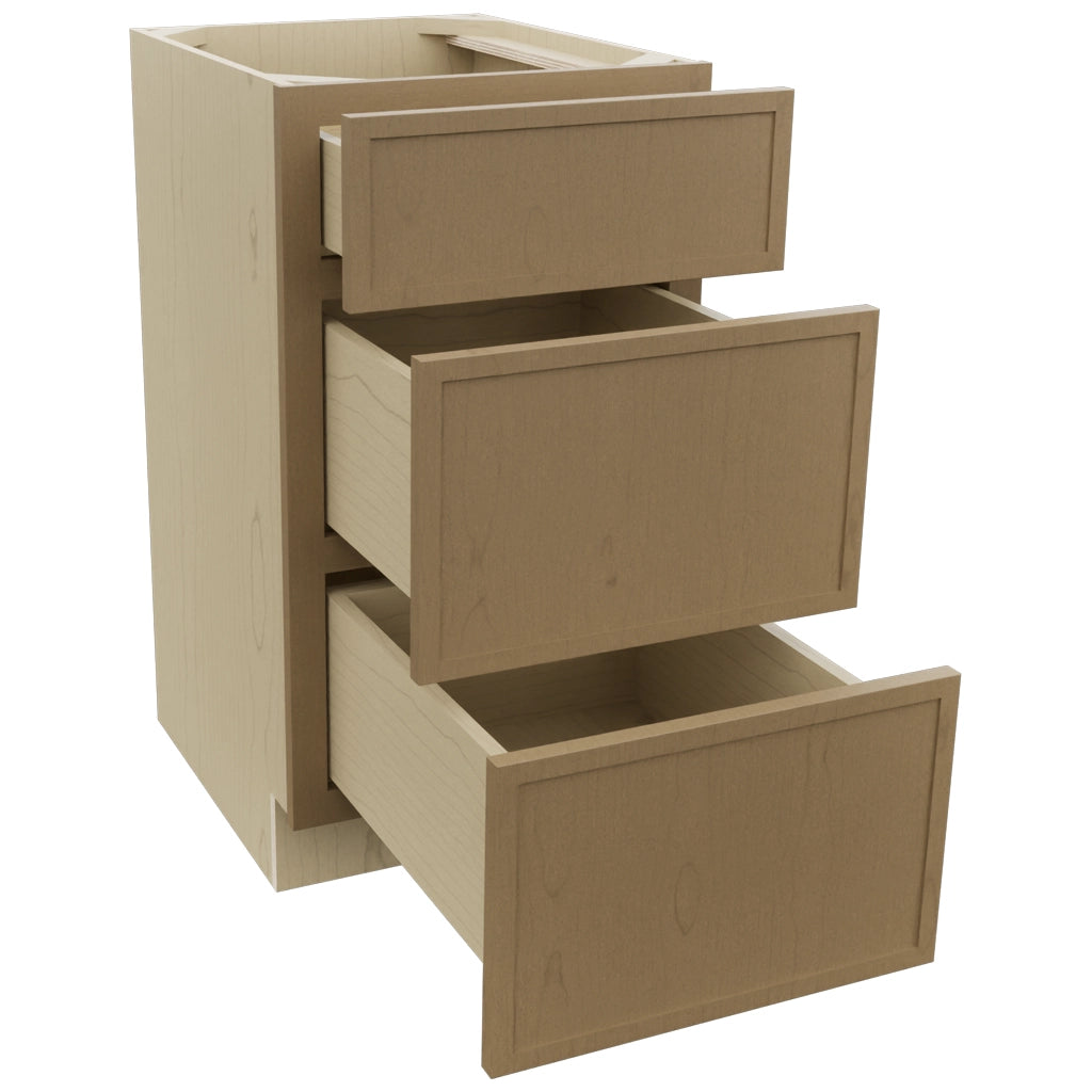Fabuwood Luna Truffle VDB18-34 Vanity Drawer Cabinet, Open View