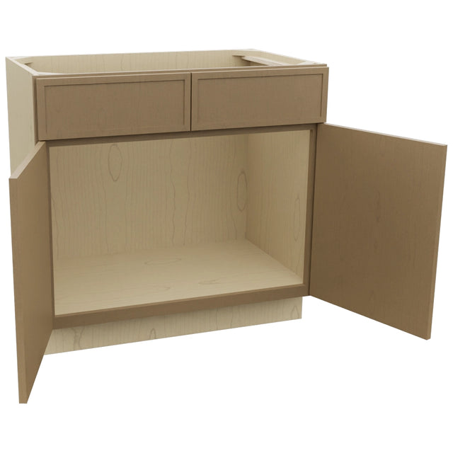 Fabuwood Luna Truffle VSB36-34 Vanity Sink Cabinet, Open View