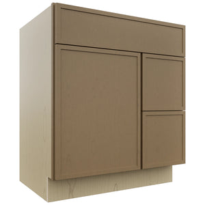 Fabuwood Luna Truffle VSD36DR Vanity Combo Cabinet, Front View