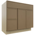 Fabuwood Luna Truffle VSD42 Vanity Combo Cabinet, Front View