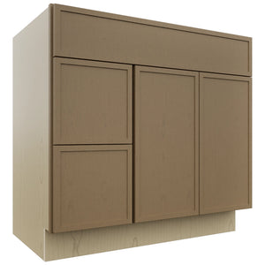 Fabuwood Luna Truffle VSD42 Vanity Combo Cabinet, Front View