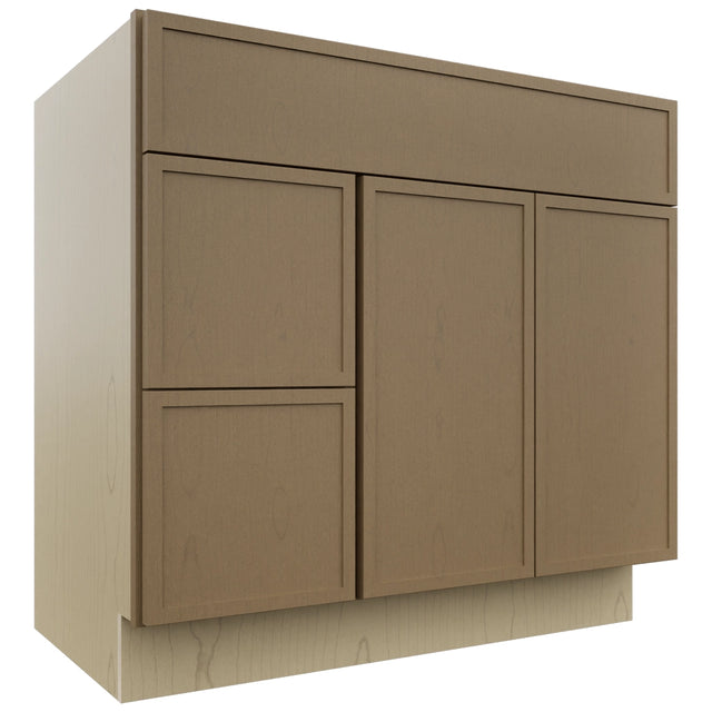 Fabuwood Luna Truffle VSD42 Vanity Combo Cabinet, Front View