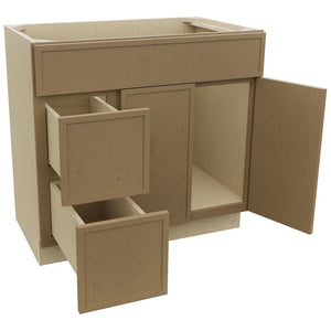 Fabuwood Luna Truffle VSD42 Vanity Combo Cabinet, Open View