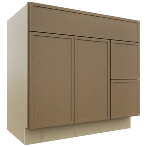 Fabuwood Luna Truffle VSD48 Vanity Combo Cabinet, Front View