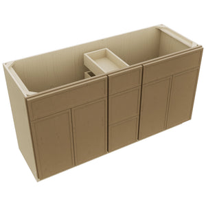 Fabuwood Luna Truffle VSD60DOUBLE Vanity Combo Cabinet, Top View